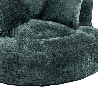 Emerald Chenille High Back Bean Bag Chair Couch with Three Pillows, Indoor & Outdoor, Single Gaming Sofa for Bedroom and Office-海智集-Default-