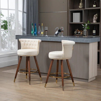 COOLMORE Swivel Bar Stools with Backrest Footrest ，with a fixed height of 360 degrees-海智集-Default-
