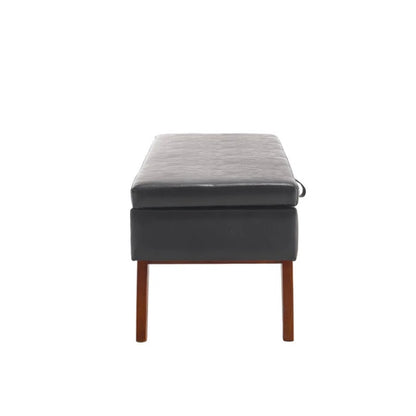 COOLMORE Teddy wool fabric, solid wood feet for solid weighing, and bed end stool with storage function-海智集-Default-