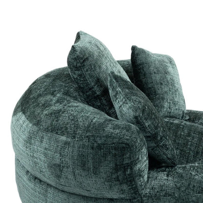 Emerald Chenille High Back Bean Bag Chair Couch with Three Pillows, Indoor & Outdoor, Single Gaming Sofa for Bedroom and Office-海智集-Default-