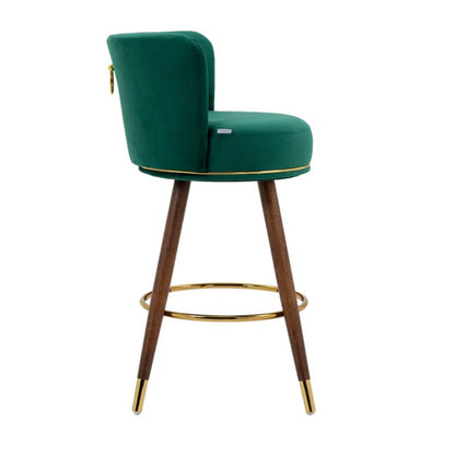 COOLMORE Counter Height Bar Stools Set of 2 for Kitchen Counter Solid Wood Legs with a fixed height of 360 degrees-海智集-Default-
