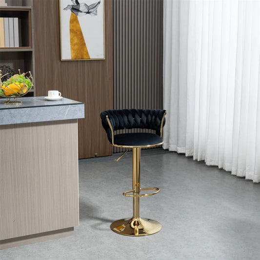 COOLMORE Swivel Bar Stools Adjustable Counter Height Chairs with Footrest for Kitchen, Dining Room-海智集-Default-