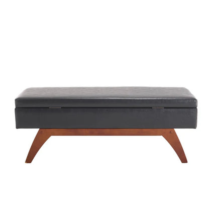 COOLMORE Teddy wool fabric, solid wood feet for solid weighing, and bed end stool with storage function-海智集-Default-