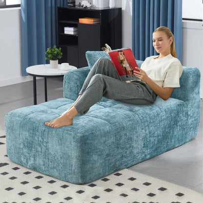 UNITED WE WIN Chenille Loveseat Sofa,Minimalist Modular Couches Sleeper for Living Room Bedroom Apartment Lounge-海智集-Default-