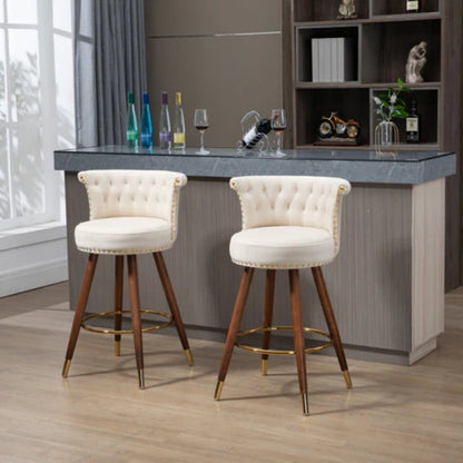 COOLMORE Swivel Bar Stools with Backrest Footrest ，with a fixed height of 360 degrees-海智集-Default-
