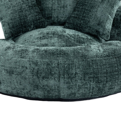 Emerald Chenille High Back Bean Bag Chair Couch with Three Pillows, Indoor & Outdoor, Single Gaming Sofa for Bedroom and Office-海智集-Default-