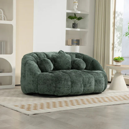 Bean Bag Sofa Lazy Sofa Durable Comfort Lounger High Back Bean Bag Chair Couch for Adults and Kids, Emerald Chenille-海智集-Default-