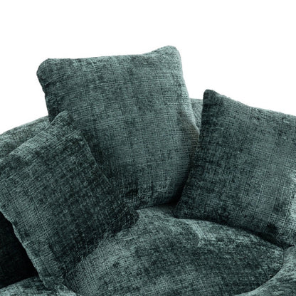 Emerald Chenille High Back Bean Bag Chair Couch with Three Pillows, Indoor & Outdoor, Single Gaming Sofa for Bedroom and Office-海智集-Default-