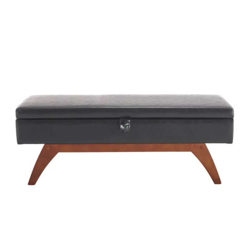 COOLMORE Teddy wool fabric, solid wood feet for solid weighing, and bed end stool with storage function-海智集-Default-