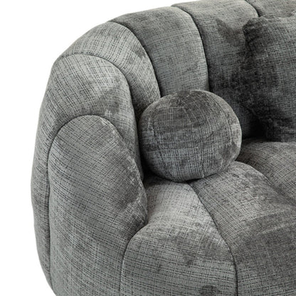 Durable Comfort High Back Bean Bag Sofa Lounger for Adults and Kids, Gray Chenille-海智集-Default-