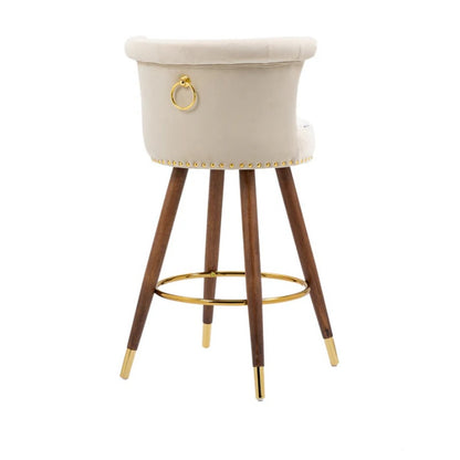 COOLMORE Swivel Bar Stools with Backrest Footrest ，with a fixed height of 360 degrees-海智集-Default-