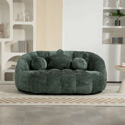 Bean Bag Sofa Lazy Sofa Durable Comfort Lounger High Back Bean Bag Chair Couch for Adults and Kids, Emerald Chenille-海智集-Default-