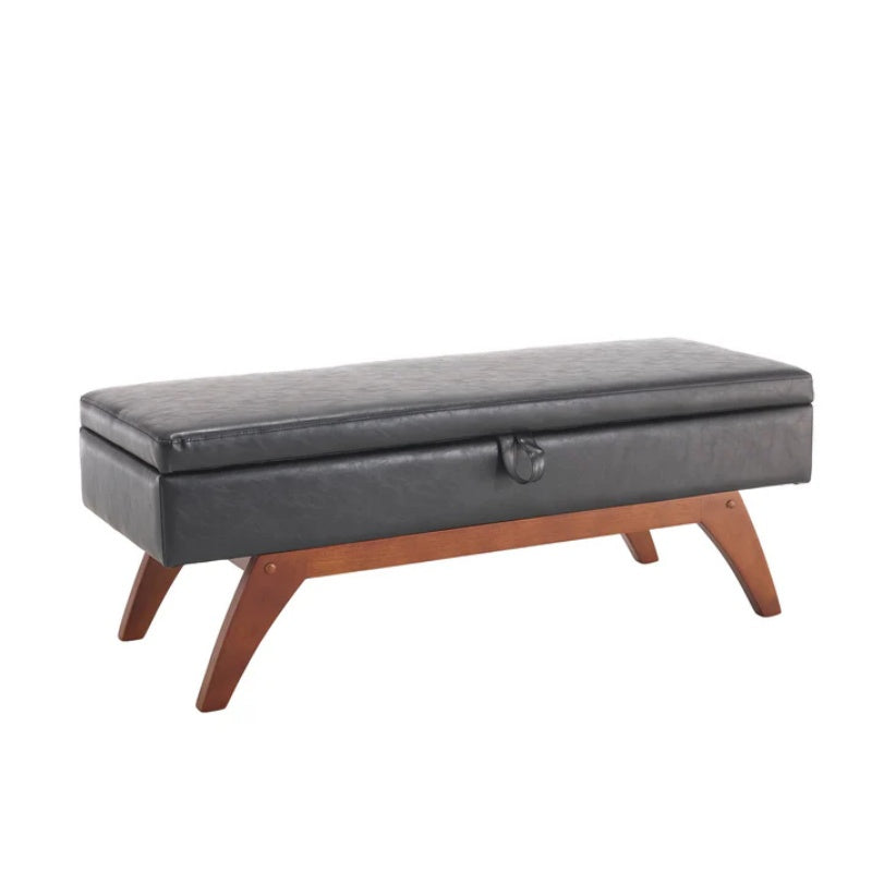 COOLMORE Teddy wool fabric, solid wood feet for solid weighing, and bed end stool with storage function-海智集-Default-