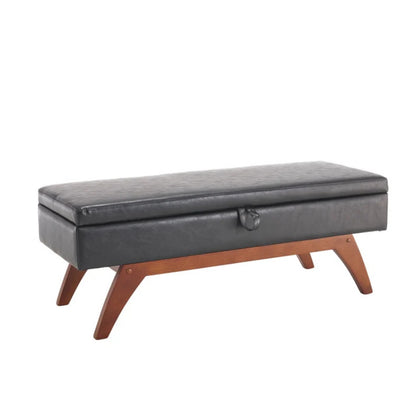 COOLMORE Teddy wool fabric, solid wood feet for solid weighing, and bed end stool with storage function-海智集-Default-