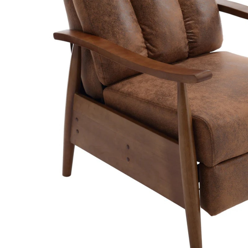 COOLMORE Wood Frame Armchair, Modern Accent Chair Lounge Chair for Living Room-海智集-Default-