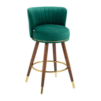 COOLMORE Counter Height Bar Stools Set of 2 for Kitchen Counter Solid Wood Legs with a fixed height of 360 degrees-海智集-Default-