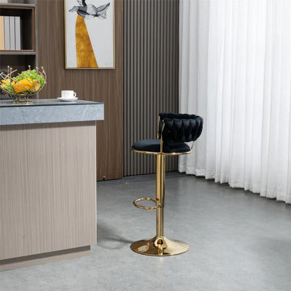 COOLMORE Swivel Bar Stools Adjustable Counter Height Chairs with Footrest for Kitchen, Dining Room-海智集-Default-