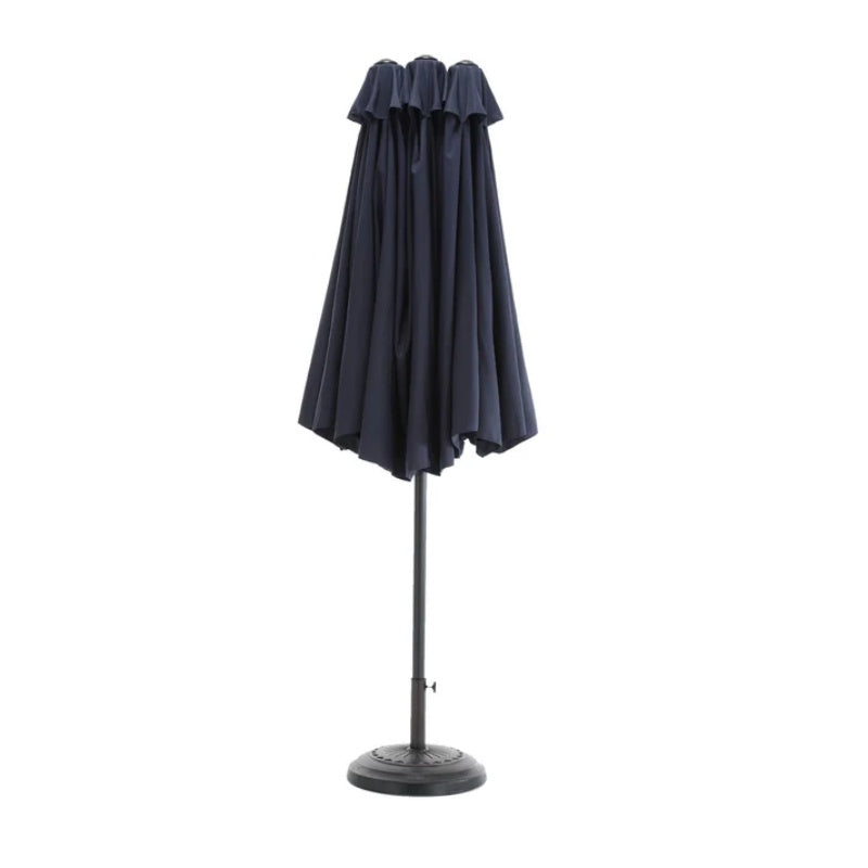 14.8 Ft Double Sided Outdoor Umbrella Rectangular Large with Crank ( Navy blue )(No Base)-海智集-Default-
