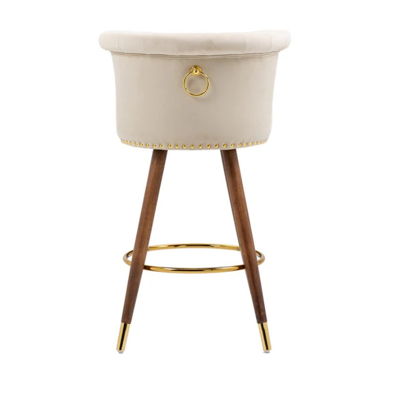 COOLMORE Swivel Bar Stools with Backrest Footrest ，with a fixed height of 360 degrees-海智集-Default-