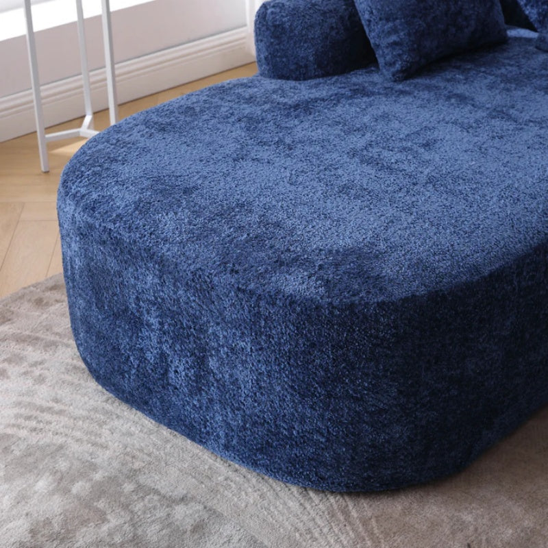 COOLMORE Boucle Sofa 3 Seater for Living Room Oversized Comfy Sofa L-Shape Sofa Couch with Chaise Home Furniture Sleeper Sectional Sofa for Apartment, Office Left Hand Facing (Blue)-海智集-Default-