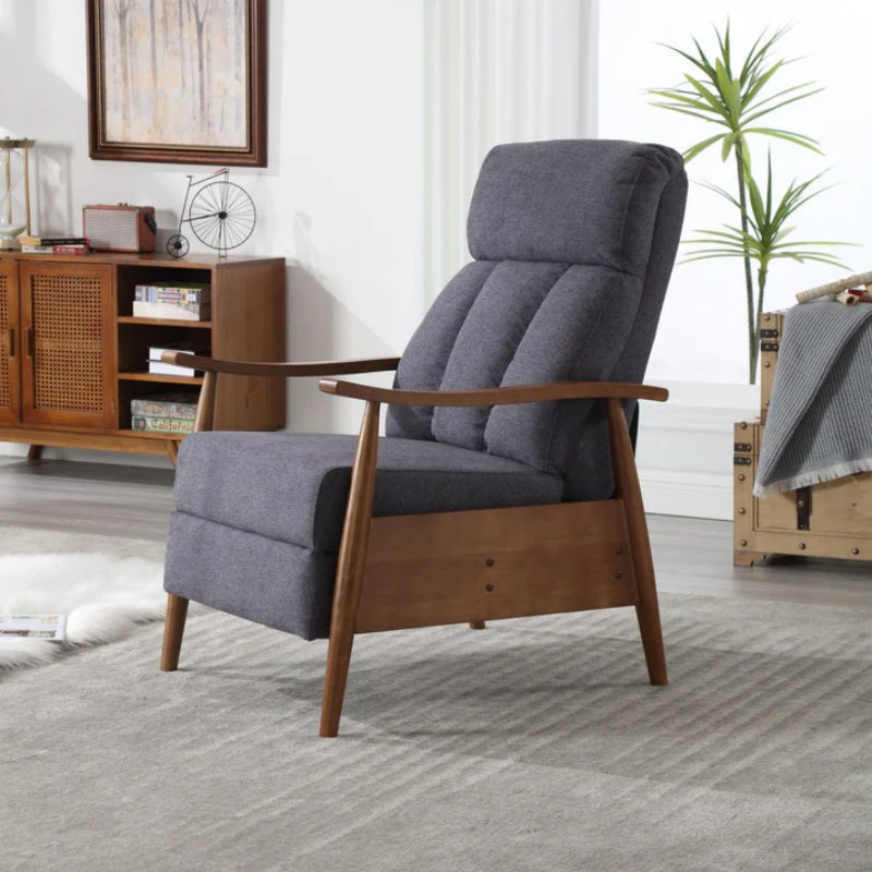COOLMORE Wood Frame Armchair, Modern Accent Chair Lounge Chair for Living Room-海智集-Default-