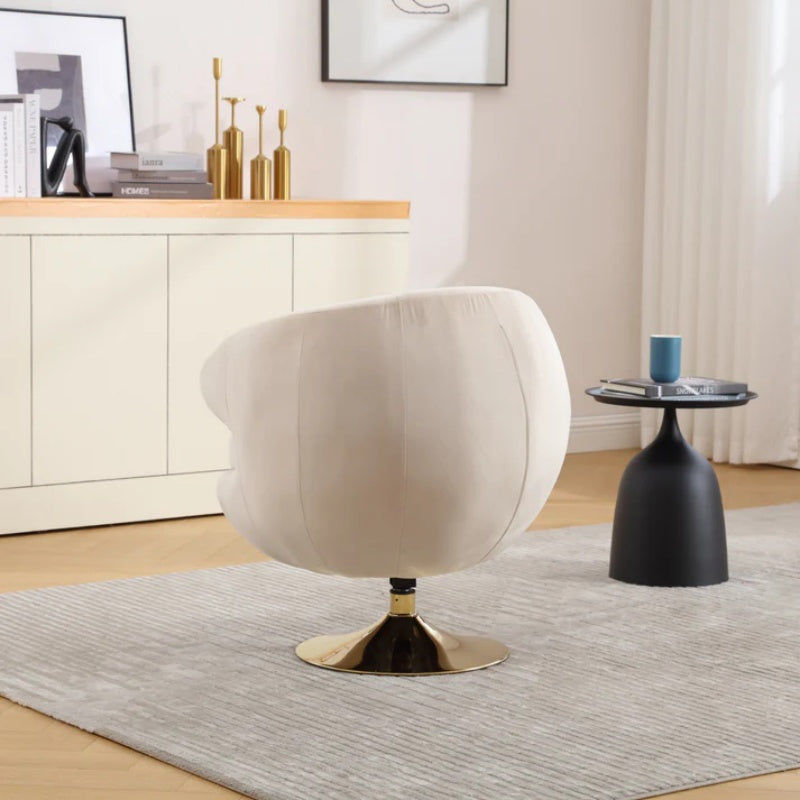 360 Degree Swivel Cuddle Barrel Accent Chairs, Round Armchairs with Wide Upholstered, Fluffy Fabric Chair for Living Room, Bedroom, Office, Waiting Rooms-海智集-Default-