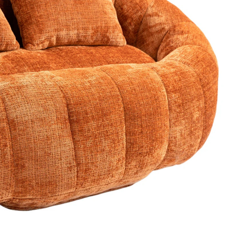 Durable Comfort High Back Bean Bag Sofa Lounger for Adults and Kids, Indoor & Outdoor, Orange Chenille-海智集-Default-