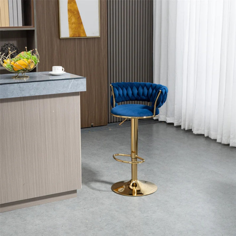 COOLMORE Swivel Bar Stools Set of 2 Adjustable Counter Height Chairs with Footrest for Kitchen, Dining Room 2PC/SET-海智集-Default-