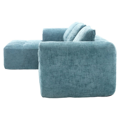 UNITED WE WIN 98.42-inch modular sectional sofa, modern modular L-shaped sofa with chaise longue, equipped with small side pockets and free of compression during installation.-海智集-Default-