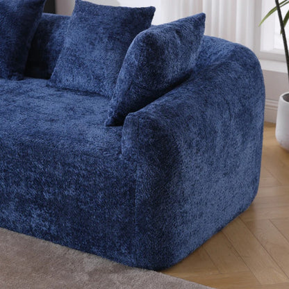 COOLMORE Boucle Sofa 3 Seater for Living Room Oversized Comfy Sofa L-Shape Sofa Couch with Chaise Home Furniture Sleeper Sectional Sofa for Apartment, Office Left Hand Facing (Blue)-海智集-Default-