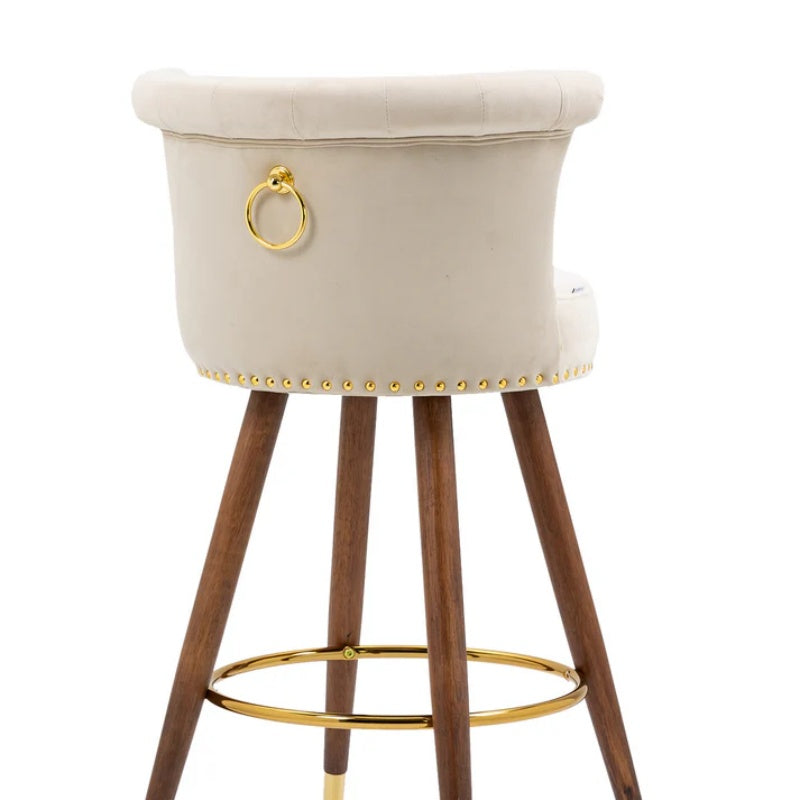 COOLMORE Swivel Bar Stools with Backrest Footrest ，with a fixed height of 360 degrees-海智集-Default-