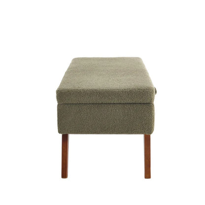 COOLMORE Teddy wool fabric, solid wood feet for solid weighing, and bed end stool with storage function-海智集-Default-
