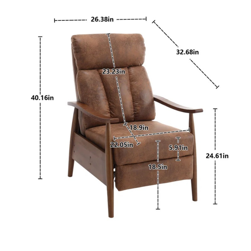COOLMORE Wood Frame Armchair, Modern Accent Chair Lounge Chair for Living Room-海智集-Default-