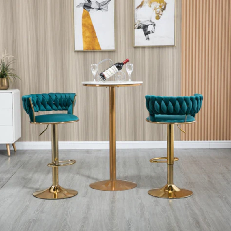 COOLMORE Swivel Bar Stools Set of 2 Adjustable Counter Height Chairs with Footrest for Kitchen, Dining Room 2PC/SET-海智集-Default-