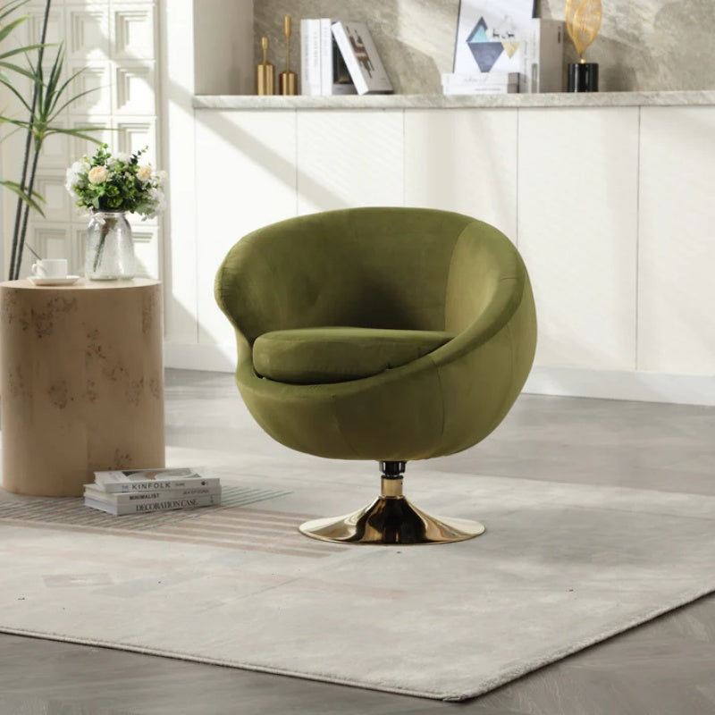 360 Degree Swivel Cuddle Barrel Accent Chairs, Round Armchairs with Wide Upholstered, Fluffy Fabric Chair for Living Room, Bedroom, Office, Waiting Rooms-海智集-Default-