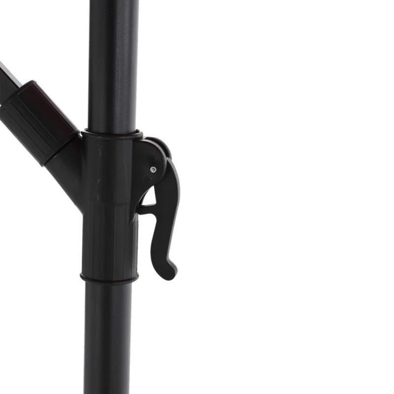 10ft Solar LED Offset Hanging Market Patio Umbrella ( Dark green )(No Base)-海智集-Default-