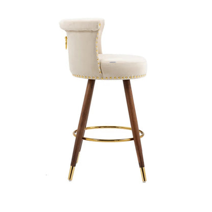 COOLMORE Swivel Bar Stools with Backrest Footrest ，with a fixed height of 360 degrees-海智集-Default-