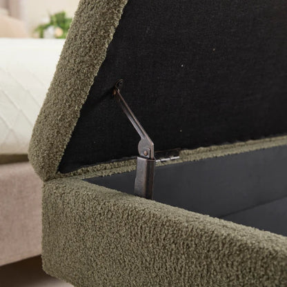 COOLMORE Teddy wool fabric, solid wood feet for solid weighing, and bed end stool with storage function-海智集-Default-