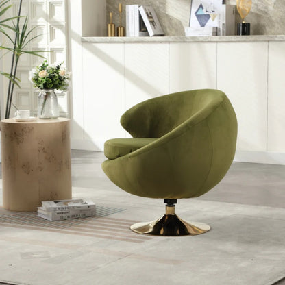 360 Degree Swivel Cuddle Barrel Accent Chairs, Round Armchairs with Wide Upholstered, Fluffy Fabric Chair for Living Room, Bedroom, Office, Waiting Rooms-海智集-Default-