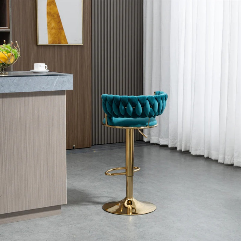COOLMORE Swivel Bar Stools Set of 2 Adjustable Counter Height Chairs with Footrest for Kitchen, Dining Room 2PC/SET-海智集-Default-
