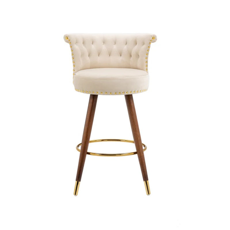 COOLMORE Swivel Bar Stools with Backrest Footrest ，with a fixed height of 360 degrees-海智集-Default-