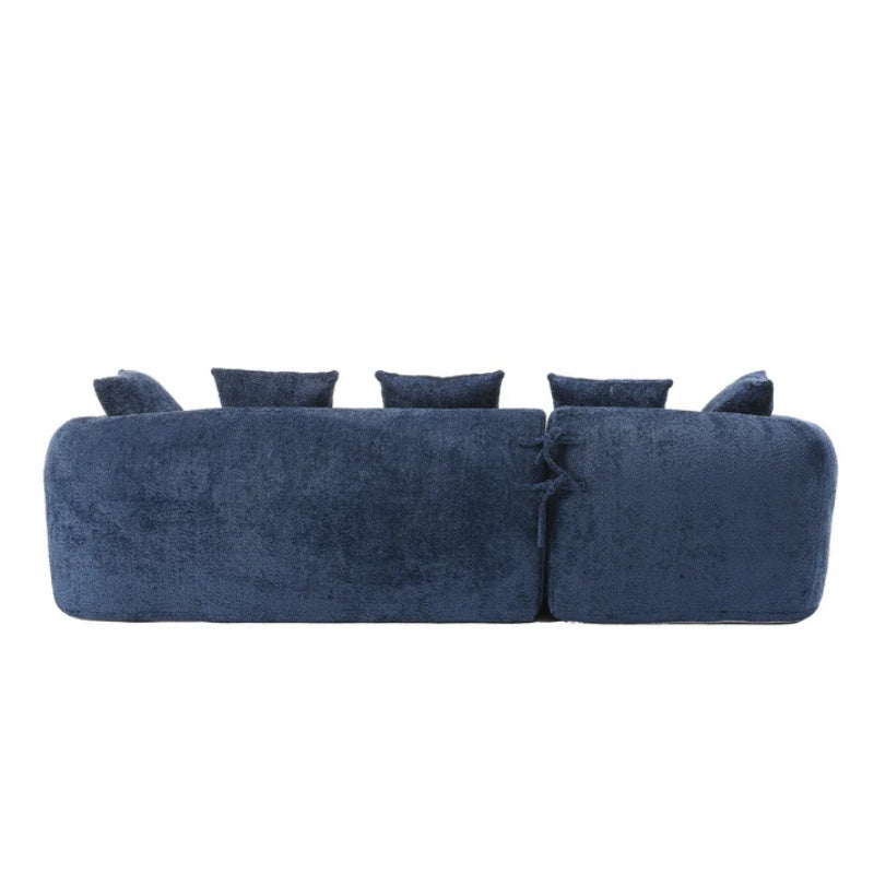 COOLMORE Boucle Sofa 3 Seater for Living Room Oversized Comfy Sofa L-Shape Sofa Couch with Chaise Home Furniture Sleeper Sectional Sofa for Apartment, Office Left Hand Facing (Blue)-海智集-Default-