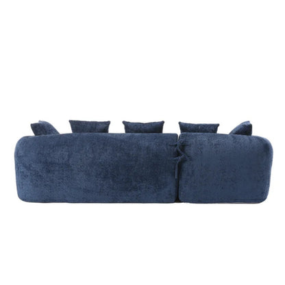 COOLMORE Boucle Sofa 3 Seater for Living Room Oversized Comfy Sofa L-Shape Sofa Couch with Chaise Home Furniture Sleeper Sectional Sofa for Apartment, Office Left Hand Facing (Blue)-海智集-Default-