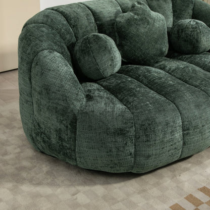 Bean Bag Sofa Lazy Sofa Durable Comfort Lounger High Back Bean Bag Chair Couch for Adults and Kids, Emerald Chenille-海智集-Default-