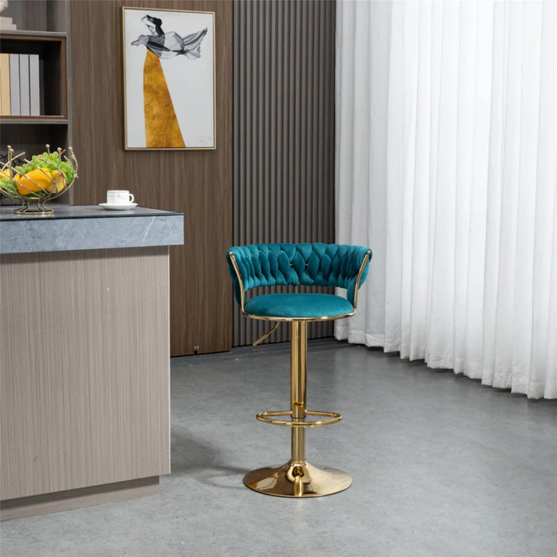 COOLMORE Swivel Bar Stools Set of 2 Adjustable Counter Height Chairs with Footrest for Kitchen, Dining Room 2PC/SET-海智集-Default-
