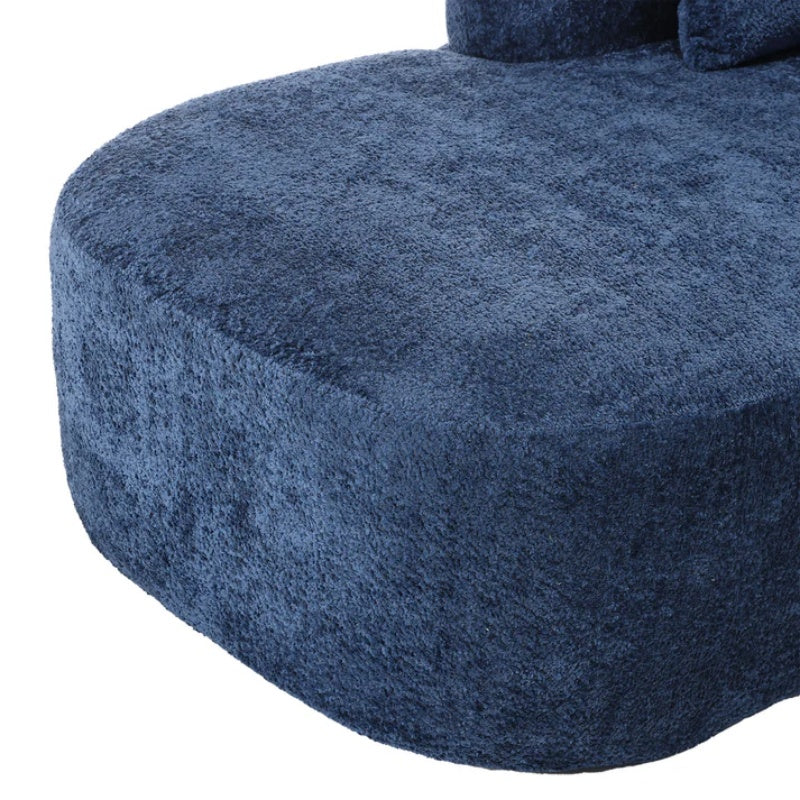 COOLMORE Boucle Sofa 3 Seater for Living Room Oversized Comfy Sofa L-Shape Sofa Couch with Chaise Home Furniture Sleeper Sectional Sofa for Apartment, Office Left Hand Facing (Blue)-海智集-Default-