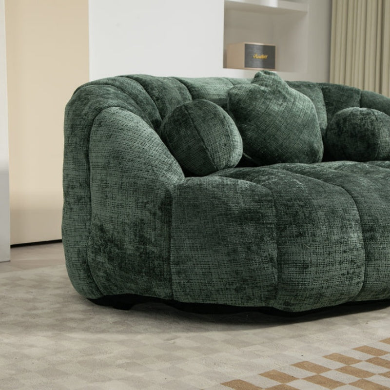 Bean Bag Sofa Lazy Sofa Durable Comfort Lounger High Back Bean Bag Chair Couch for Adults and Kids, Emerald Chenille-海智集-Default-
