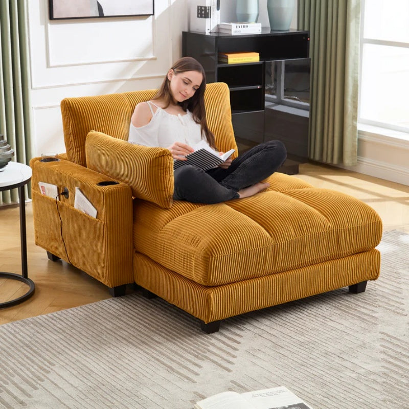 UNITED WE WIN Sleeper Sofa Couch Bed,Oversized Chaise Lounge Chair Cozy Cloud Couch-海智集-Default-