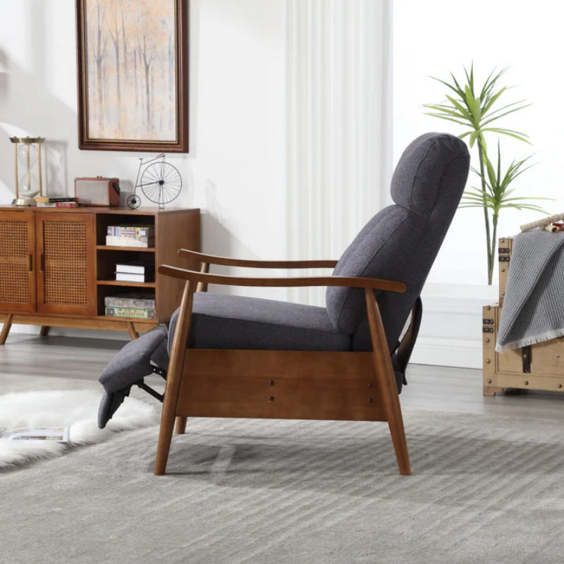 COOLMORE Wood Frame Armchair, Modern Accent Chair Lounge Chair for Living Room-海智集-Default-