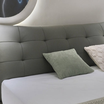 Jinxuan Series Genuine Leather Bed Italian Light Luxury XF 18 Solid Wood Frame 1.8 meters 1. 5 meters (including the bed board but excluding the headboard)-海智集-